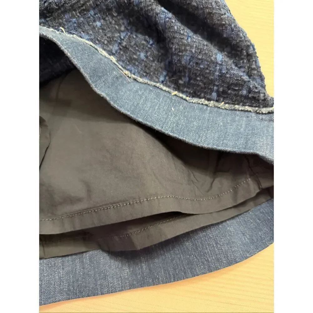 Kate Spade Blue Denim Tweed Mini Skirt Size 0 New